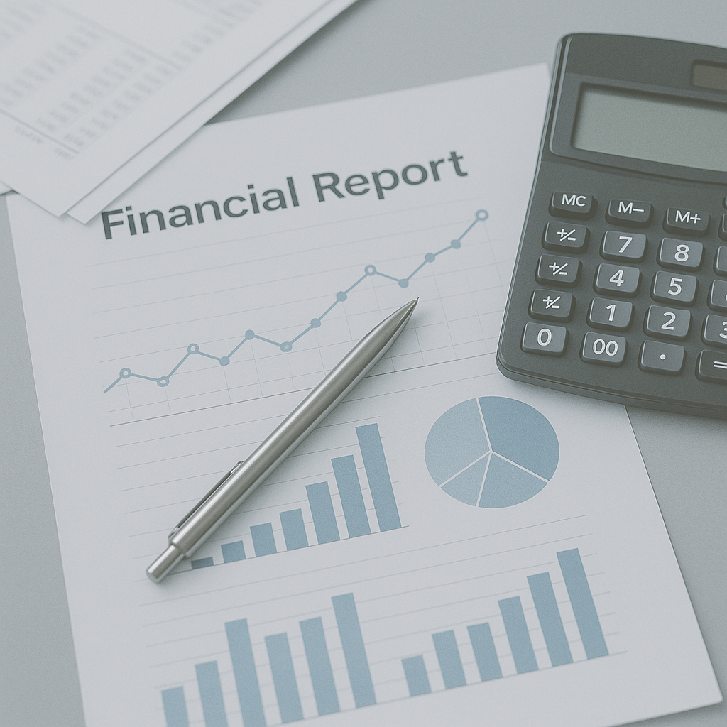 Image of calculator and financial report